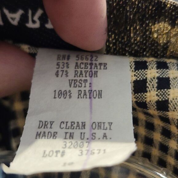 Size 10 Midi Black and Cream Colored Checked Long Sleeve Dress - Picture 13 of 13